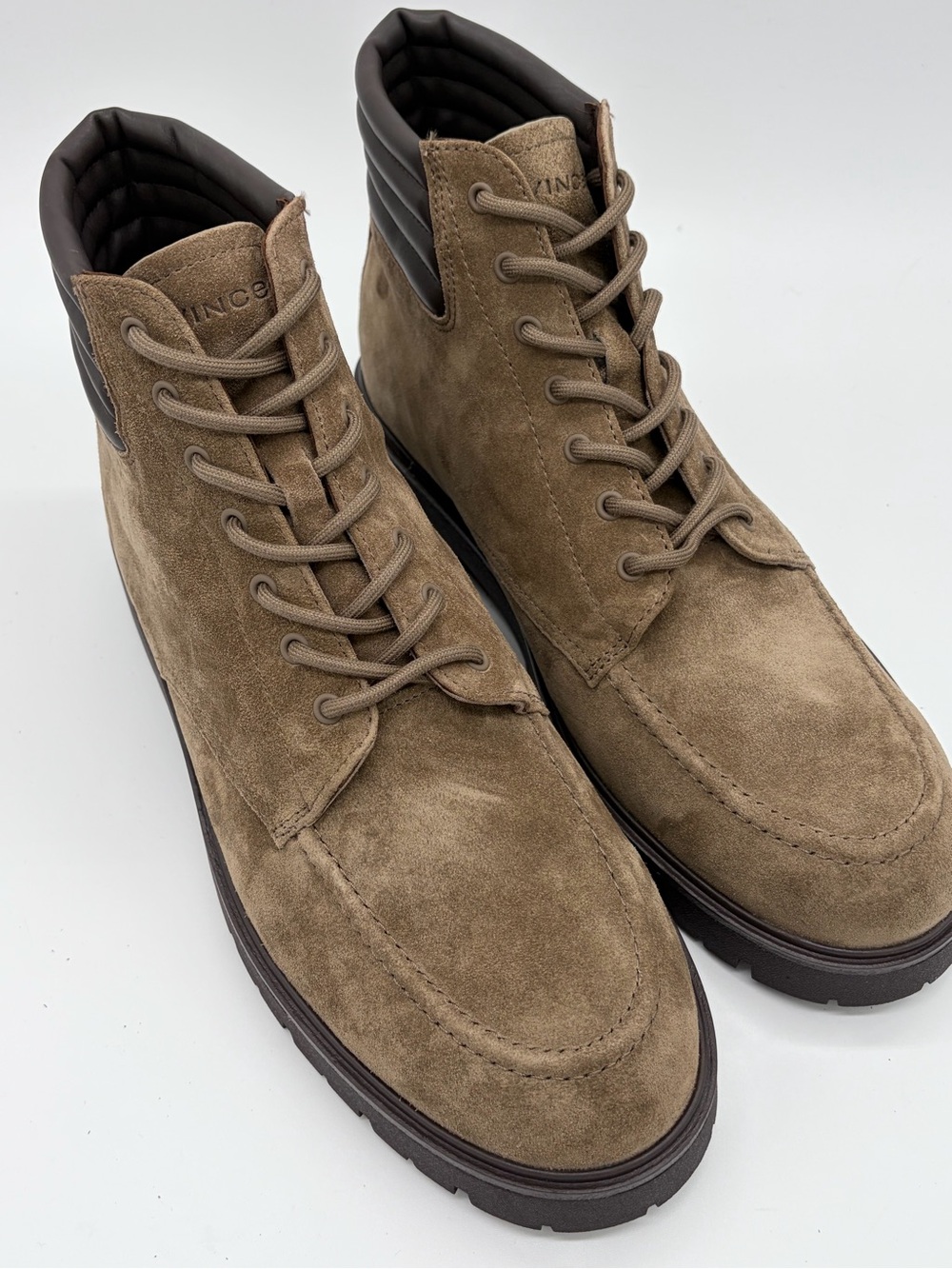 Vince Taupe Suede Chukka Lace-Up Boots